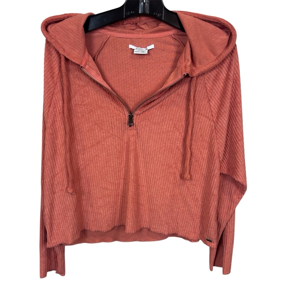 O’Neill women’s zippered hoodie size Medium Orange‎ Ribbed